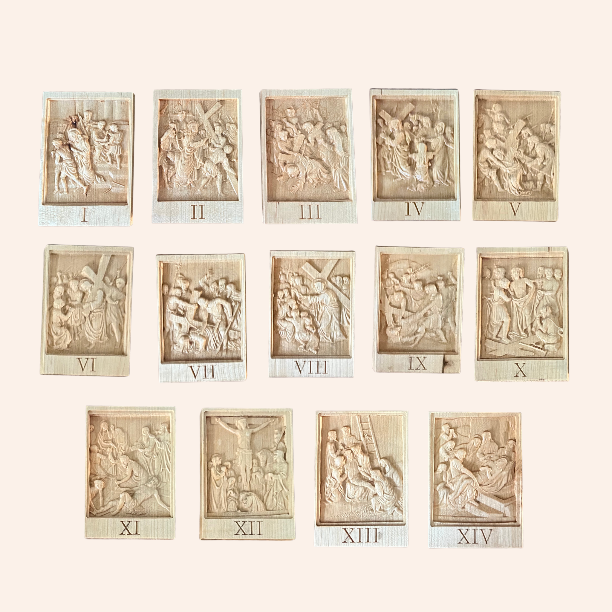 Pietà Paperie - Wholesale Wall Cross - Set of 14 Stations of the Cross Wooden Engravings, Catholic Home Decor3