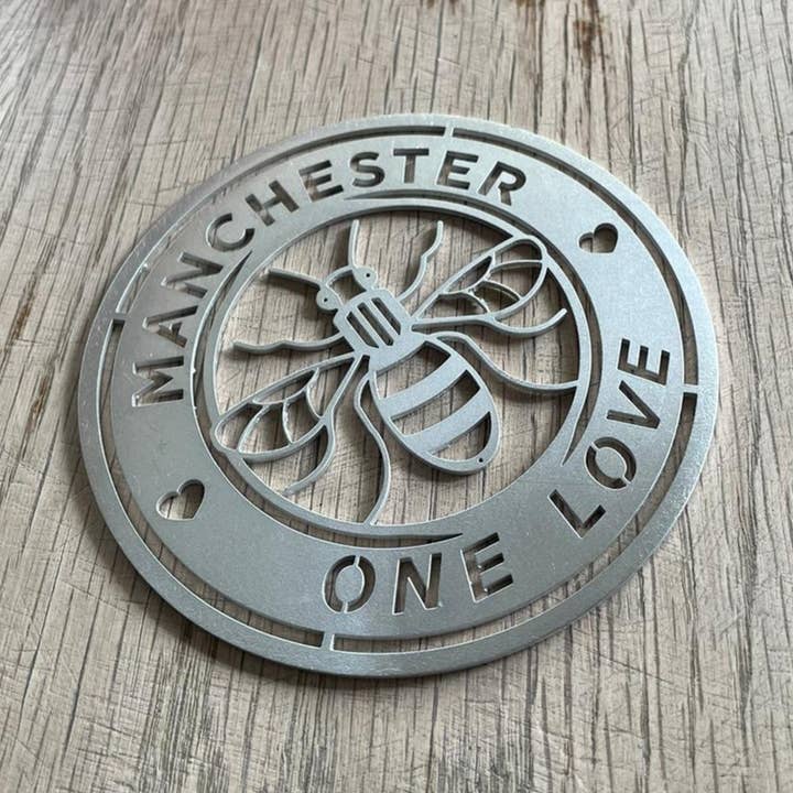 One Love Manchester Coaster for wholesale by Wall Art Collective / Manchester Bee Collective.