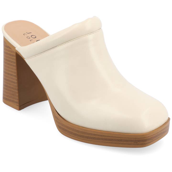 Journee - Wholesale Platform Heels - Women's - Izara Block Heeled Mules In Faux Leather1