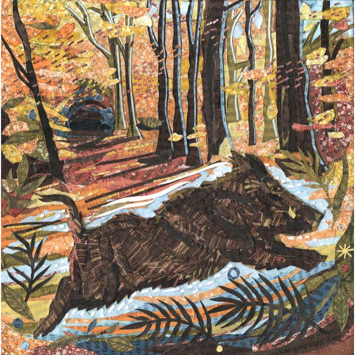 Wild Zwijn Onrustige Vlagen Kunstdruk, 30x30cm voor wholesale door Jamie Poole