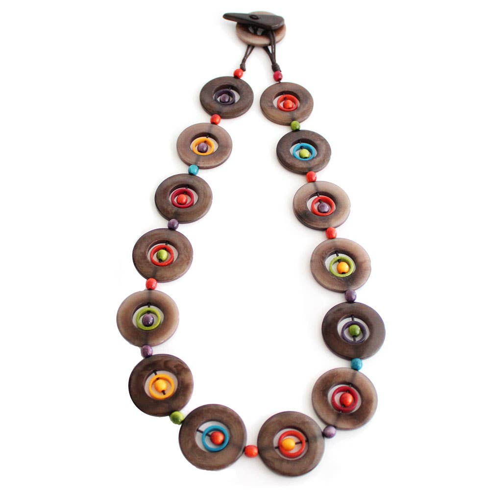 Muichic Natural Jewelry - Vendita all'ingrosso Collane di perline/perle - Collana Circles Tagua fatta a mano Fairtrade3