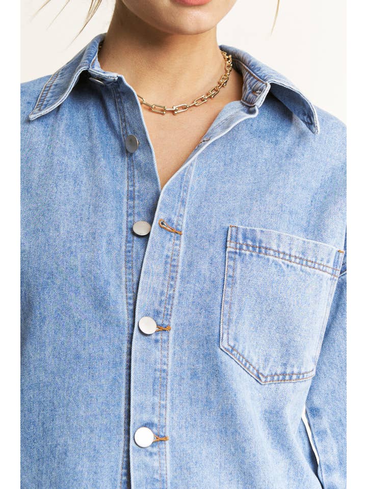 DENIM COOPER JACKET AND SKIRT SET - HQSET0087 for wholesale on Faire15