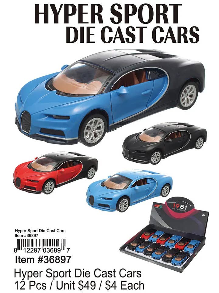 Hyper Sport Die Cast Cars . for wholesale by Puka Creations