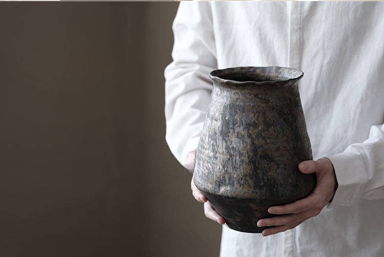 Gohobi （We cover U.S. import duties） - Wholesale Vase - Gohobi Japanese-style wabi sabi handmade large vase 0038