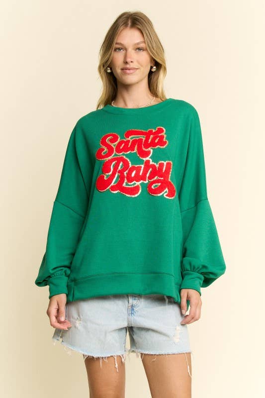 JADE BY JANE - Wholesale Graphic Sweatshirt - Women's - PLUS SIZE SANTA BABY CREW NECK SWEATSHIRT6