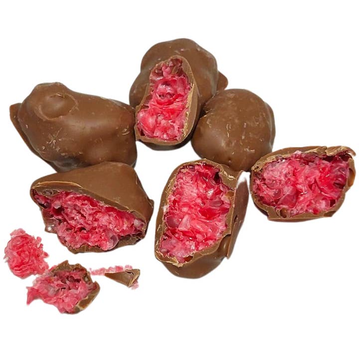 Poppy's Chocolate - Wholesale Chocolate-covered sweets - Frochies Red Frogs chocolate coated freeze dried candy lollies4