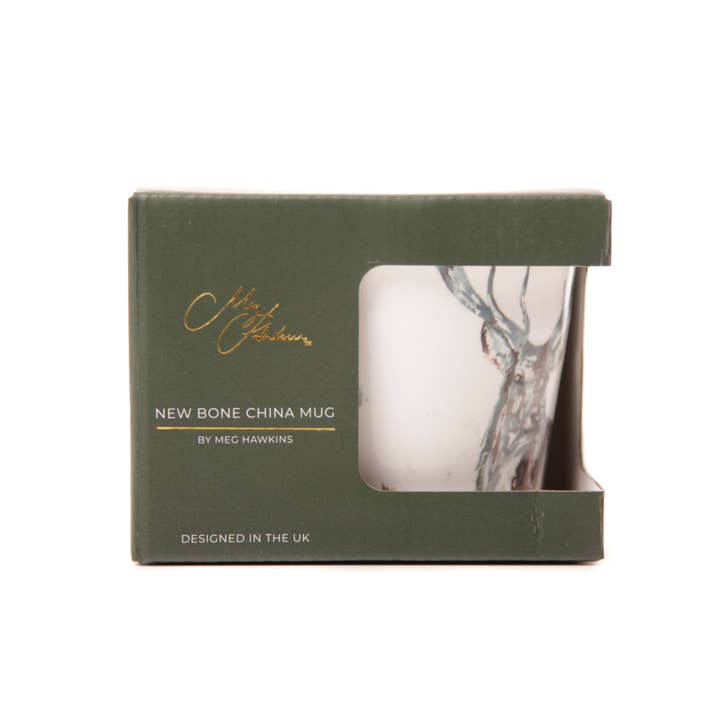 Meg Hawkins Art - Wholesale Coffee Mug - 'The Highlands' Stag Design Bone China Mug2