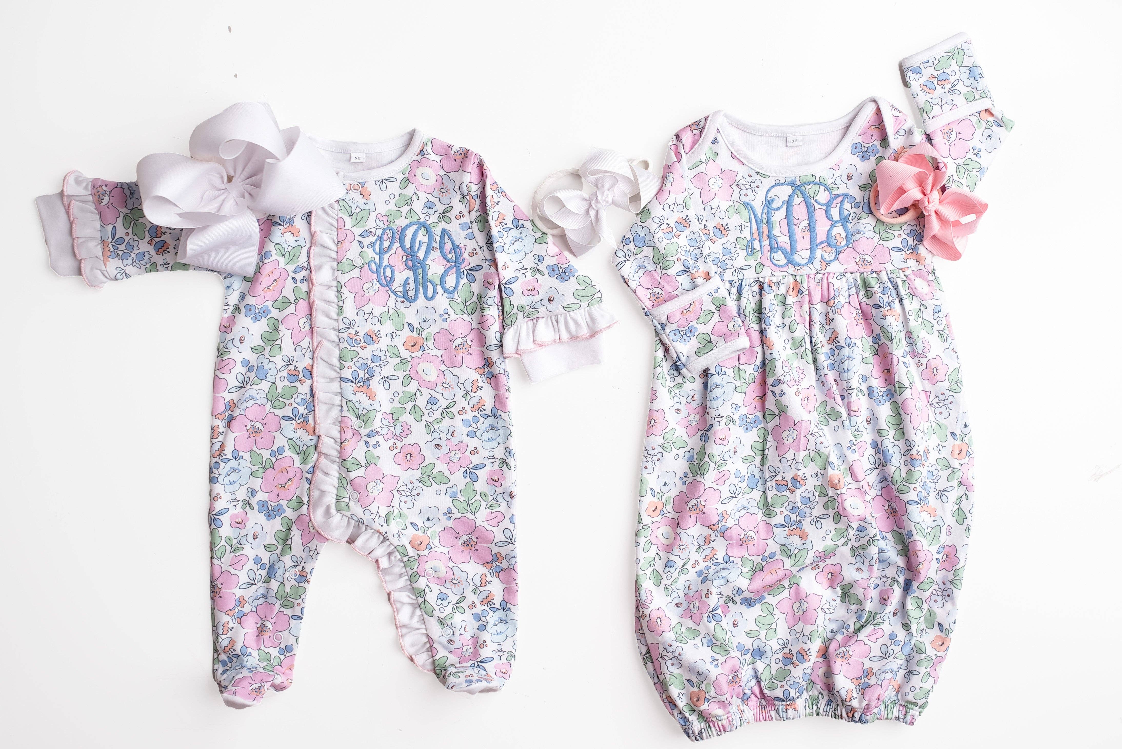 SK Blanks - Wholesale Jumpsuit - Baby - Floral Footie or Gown3