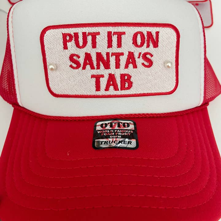 TEELUX - Wholesale Patch - 4" Put it on SANTA'S TAB - Embroidered Hat Patch1