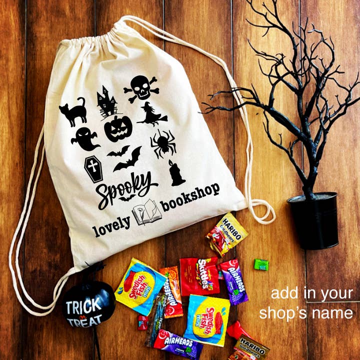 Anna B. Shop - Wholesale Drawstring bag – Unisex - Halloween Bag Spooky, Drawstring Trick or Treat, Custom1