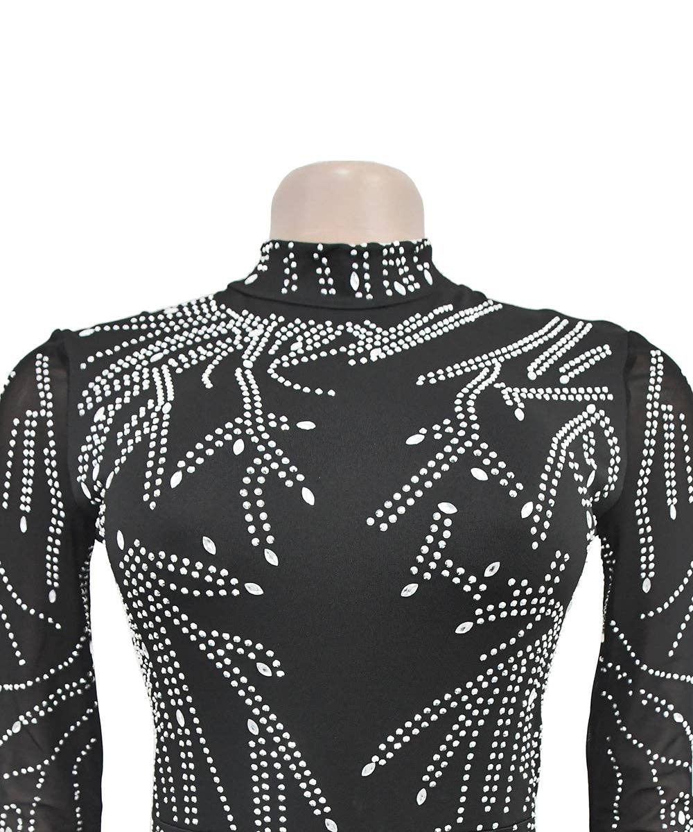 Black Glittering Sequin Backless Jumpsuit for wholesale on Faire5