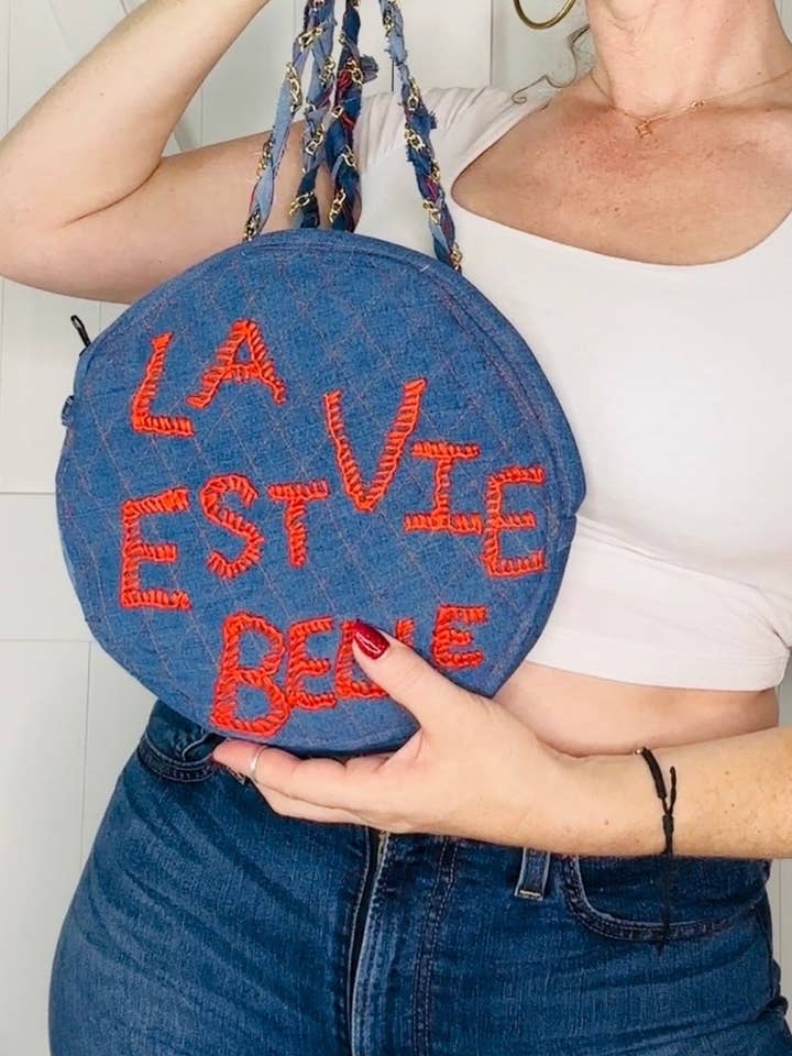 Life Is Beautiful Denim-Umhängetasche für den Großhandel von Aerial Clothing sRQ