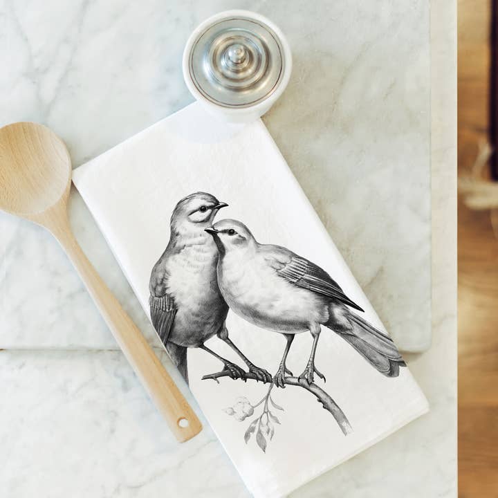 Porter Lane Home - Wholesale Tea Towel - Spring Bird Sketch Tea Towel