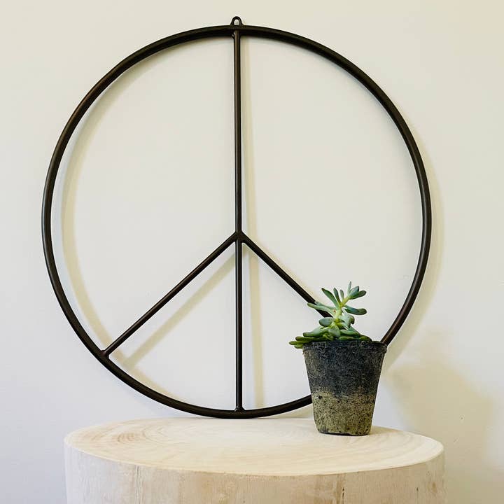 Metal Peace Sign Decor for Wall Art or Mobile (Medium) for wholesale by Sweet Gumball Inc.