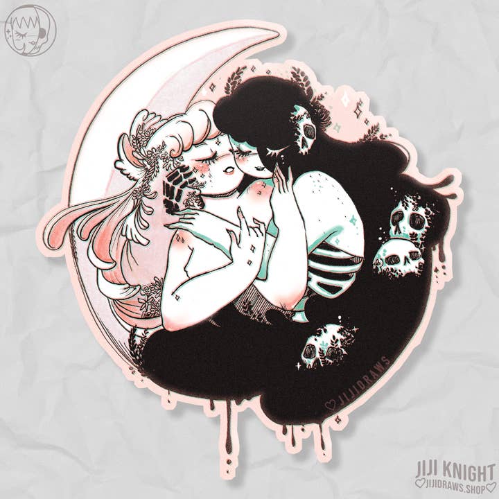 JIJI KNIGHT ILLUSTRATIONS - Wholesale Sticker - Sticker // La Muerte Y Fiora Pink Set1