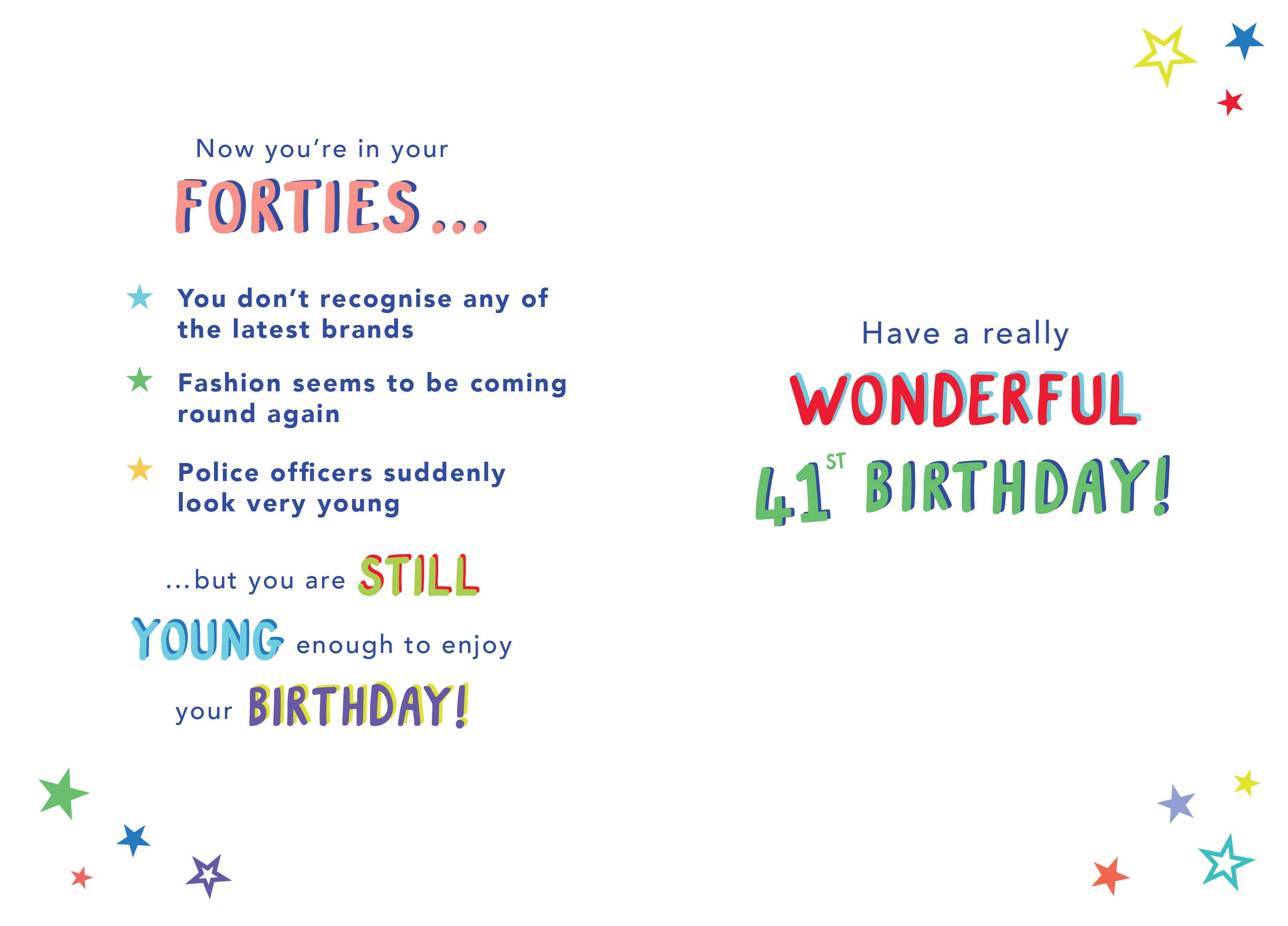 Piccadilly Greetings – wholesale Birthday card – Milestone Age Birthday Card, Age 41, Age 411