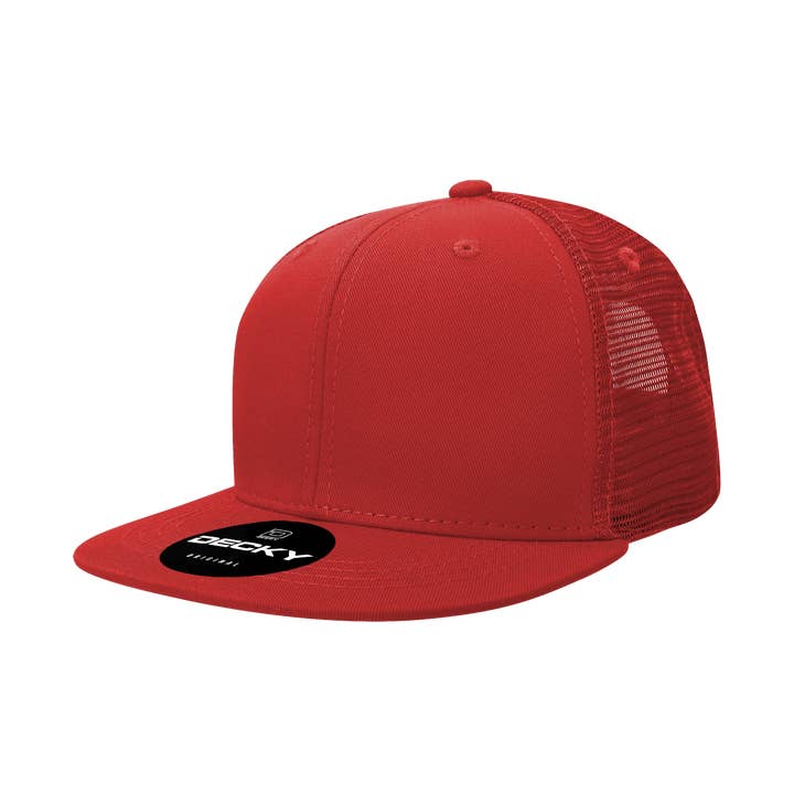 The Park Wholesale - Wholesale Trucker hat – Unisex - Decky 1052 - Blank 6 Panel Trucker Hat, Flat Bill Snapback - 105235
