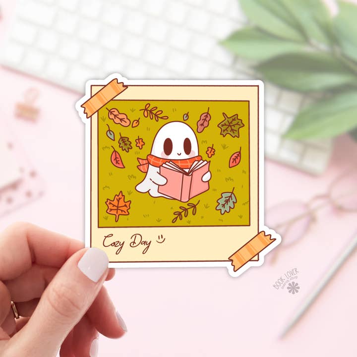 Cozy Day Stickers / Ghost Reading / Bookish Stickers / Book for wholesale by Book Lover Merch Shop