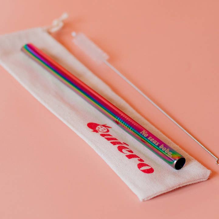 Quiero Prints - Wholesale Drinking Straw - No Seas Boba Metal Straw2