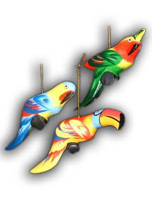Erik & Mike - Wholesale Ornament - Tropical birds wood carved ,hand painted ornament $2.50,SPE