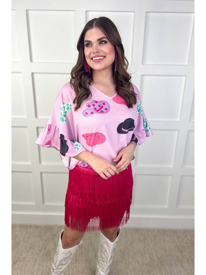 Pink Signature Moves Fringe Skort for wholesale on Faire9