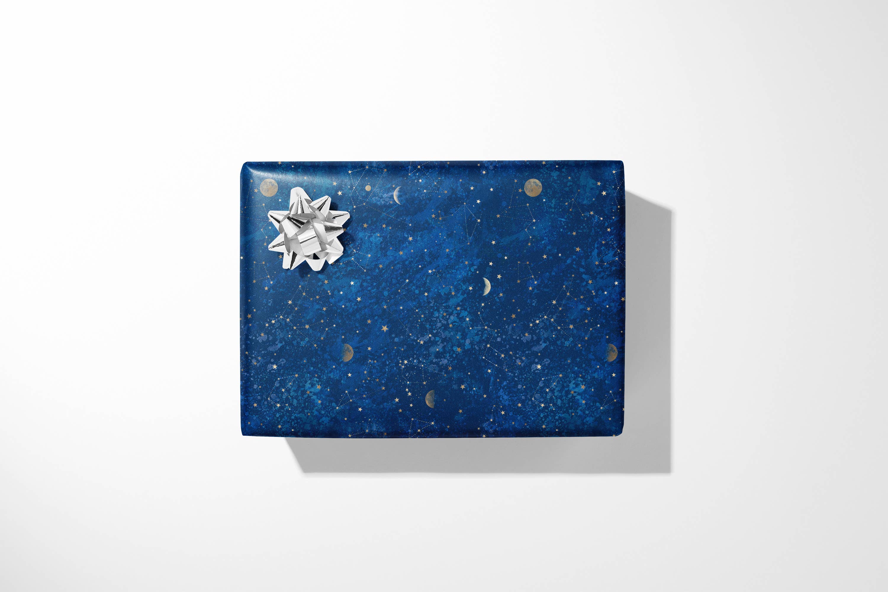 Rebecca Reck Art - Wholesale Flat Wrap - “Moon & Stars” wrapping paper, MATT, forest, mountains (copy)1