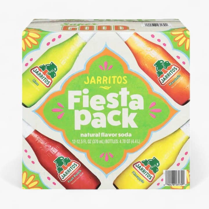 Jarritos Fiesta Pack Glass 12/12.5Oz for wholesale by L&F Universal Goods