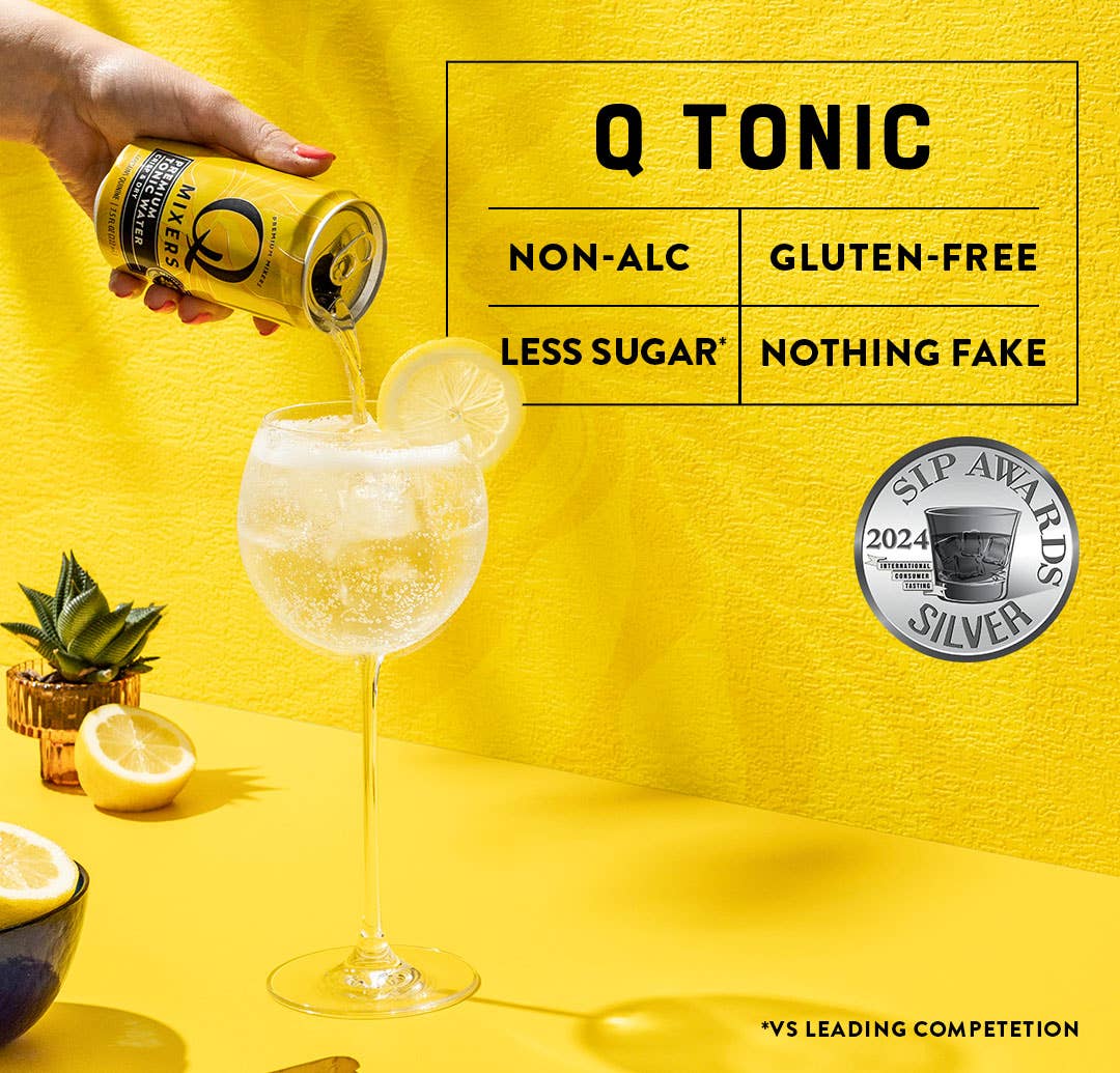 Q Mixers - Wholesale Cocktail Mix/Syrup - Q Mixers Premium Tonic Water - 4pk/7.5oz Cans6