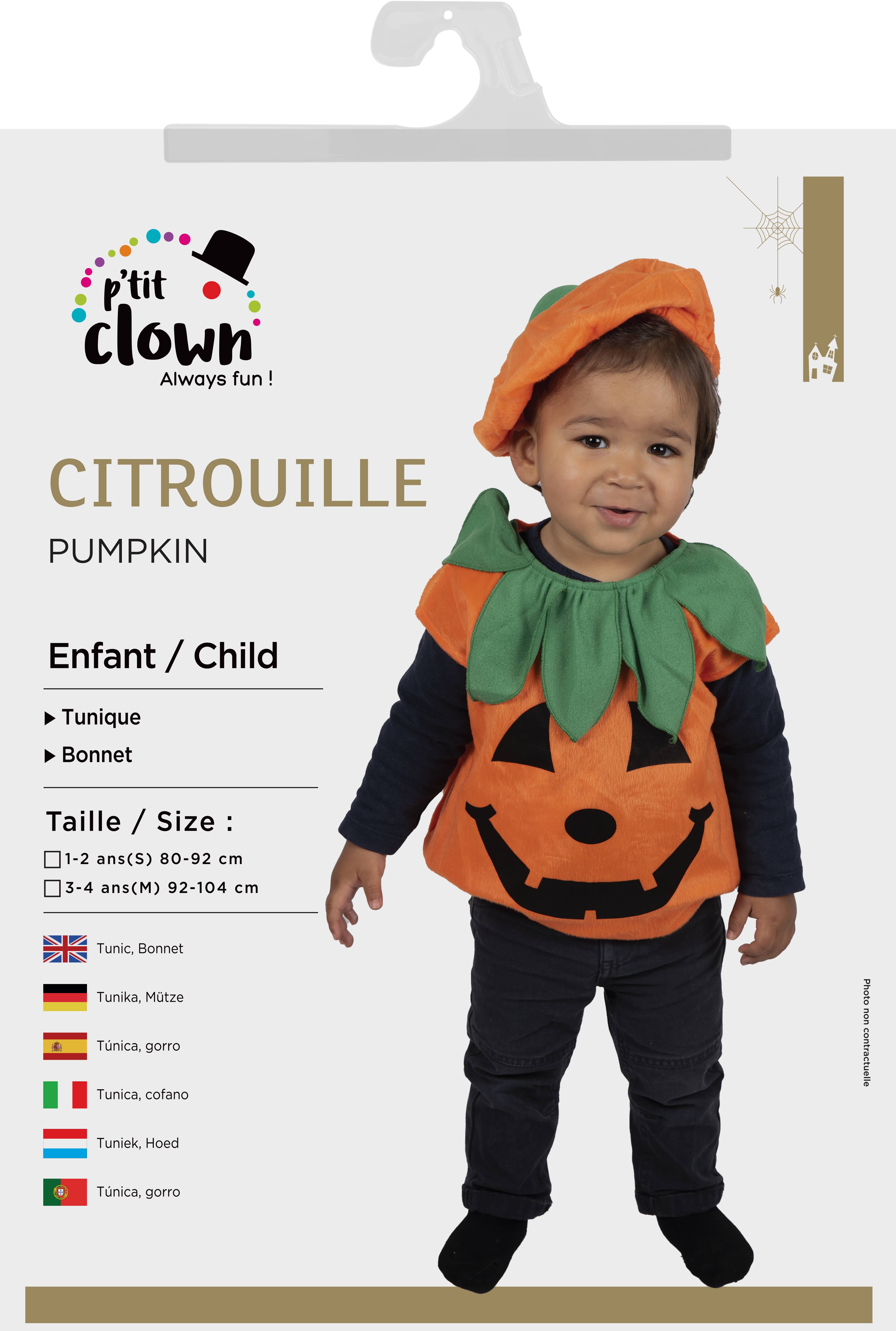 P'tit Clown - Vendita all'ingrosso Costume di carnevale - Bambini - Costume zucca - bambino - 3/4 anni3