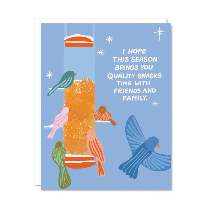 Quality Snacks - Holiday Christmas Card for wholesale by Odd Daughter Paper Co.