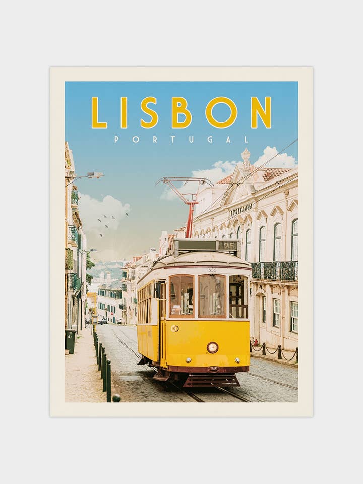 Lisbona, Portogallo - Stampa da viaggio vintage per la vendita all'ingrosso da parte di Vintaprints