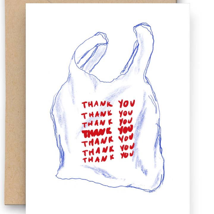 Thank You Shopping Bag Card for wholesale by Finch and Flourish Paper Goods