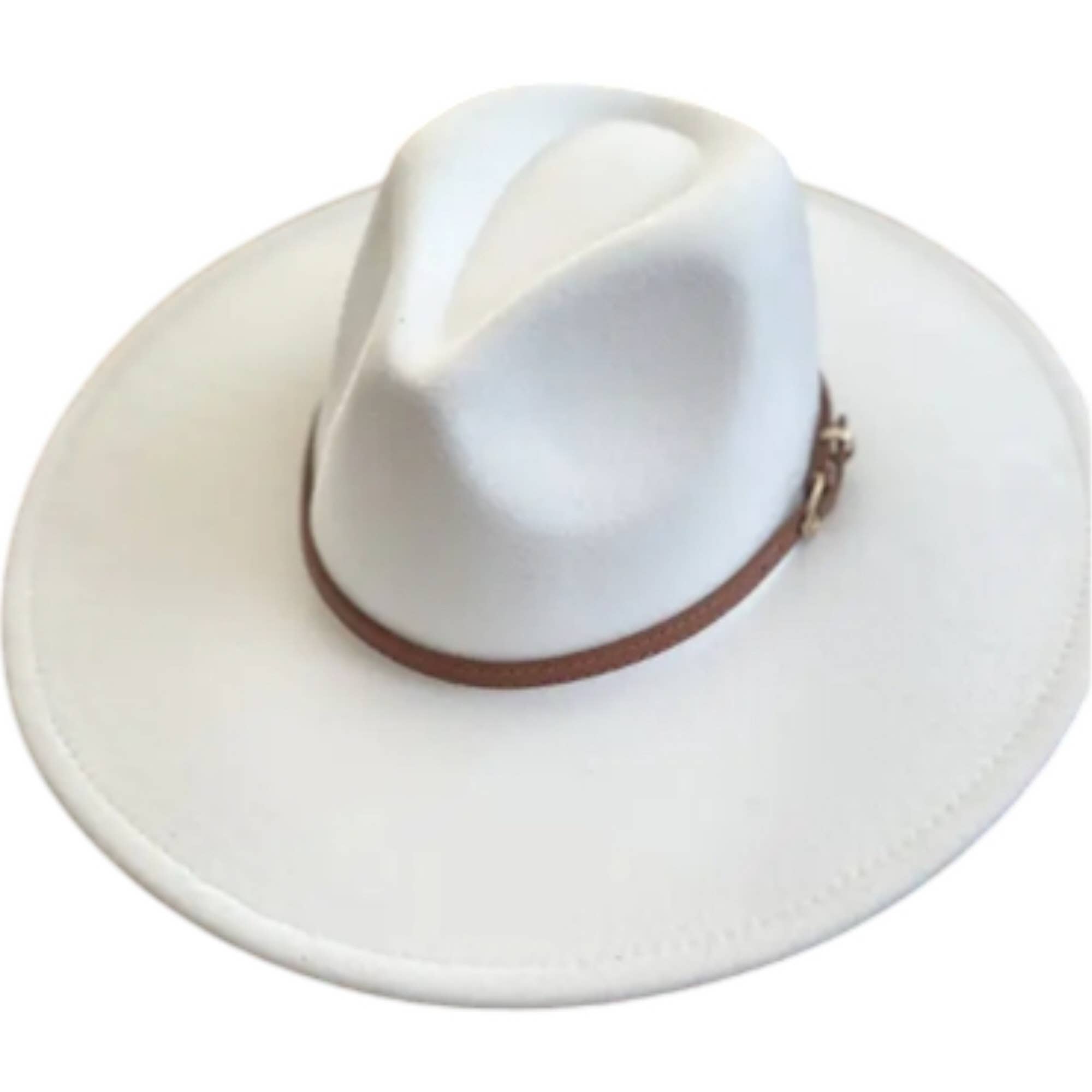 Portia Hat – wholesale Fedora - Unisex – Classic Wide Brim Felt Fedora with Leather Buckle Band4