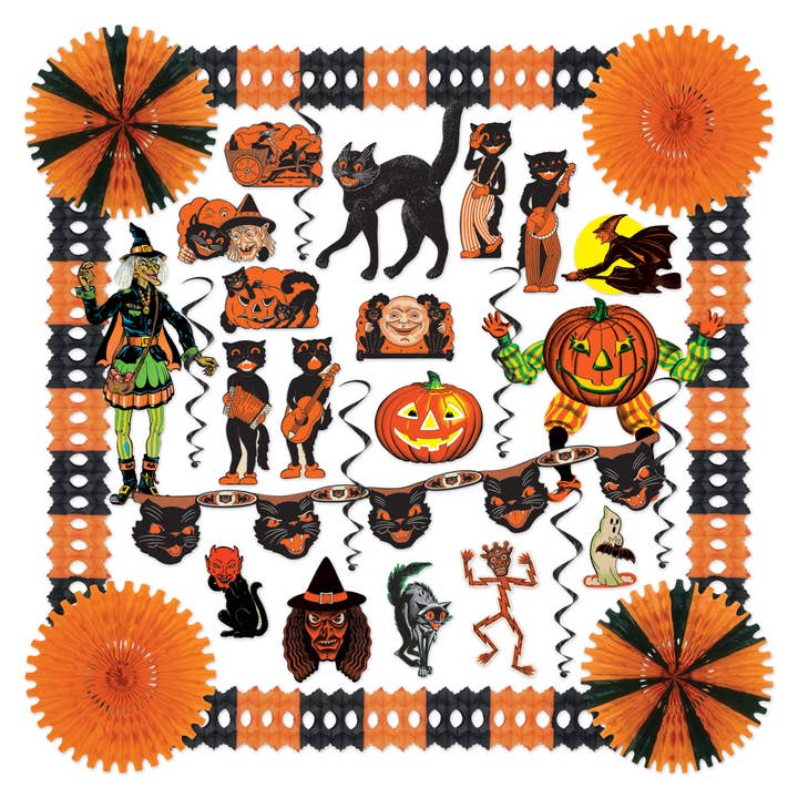 Vintage Halloween Decorating Kit, 33 Pieces for wholesale by Beistle