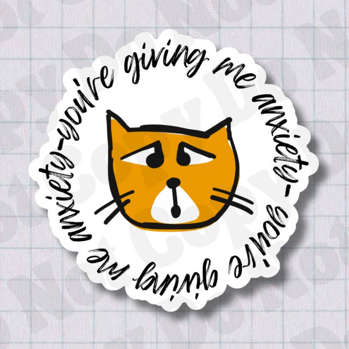 Je geeft me angst 2,5" waterdichte vinylsticker voor wholesale door Inclined Designs