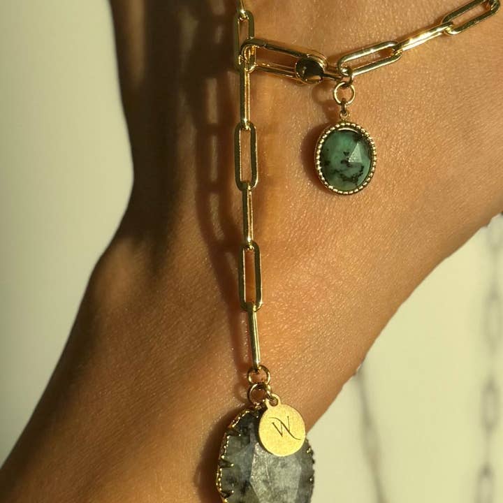 WILYMI Jewelry Co - Wholesale Pendant/Charm Necklace - Labradorite & Ruby Zoisite Necklace | 18k Gold Filled 11