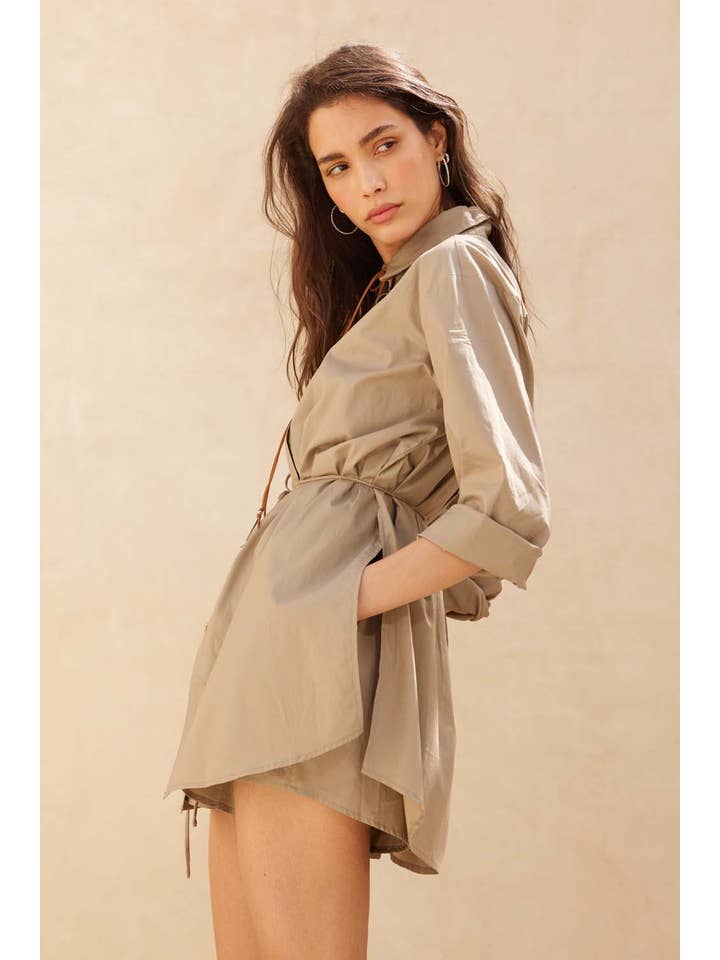 Promesa USA - Wholesale Romper - Women's - Solid Collar-Neck Layered Yoke-Back Romper10