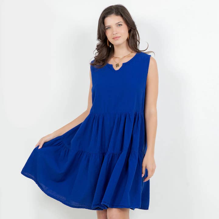 Anjanette Dress 100% Cotton Gauze for wholesale by Cottonways
