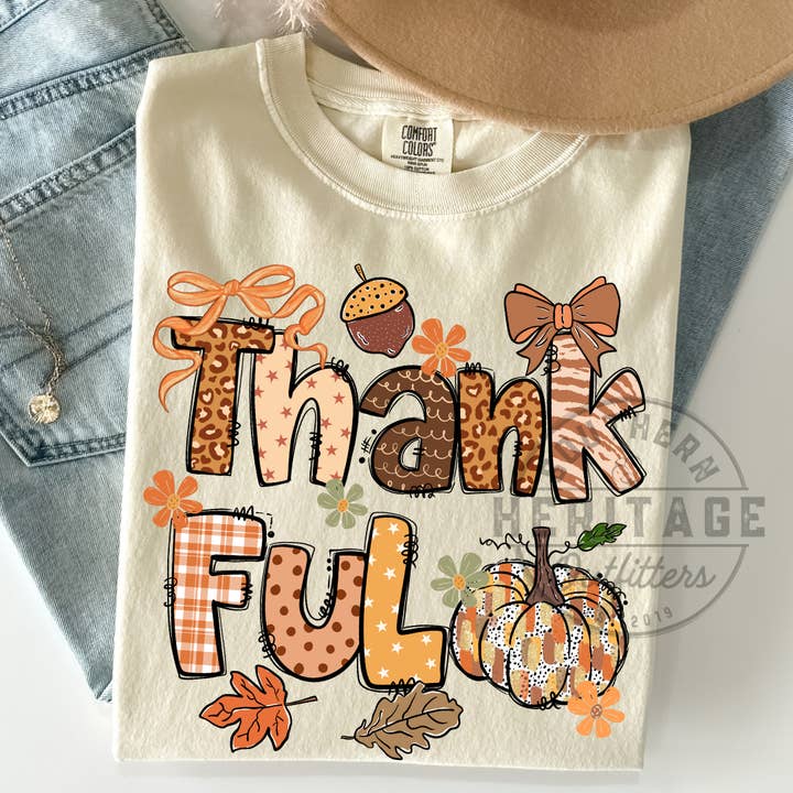 Thankful Patchwork Tee – Comfort Colors for wholesale by Southern Heritage Outfitters