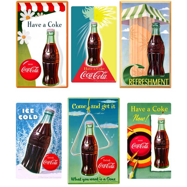 Coca-Cola Bottle Seasons Sticker Set of 6 for wholesale by RetroPlanet