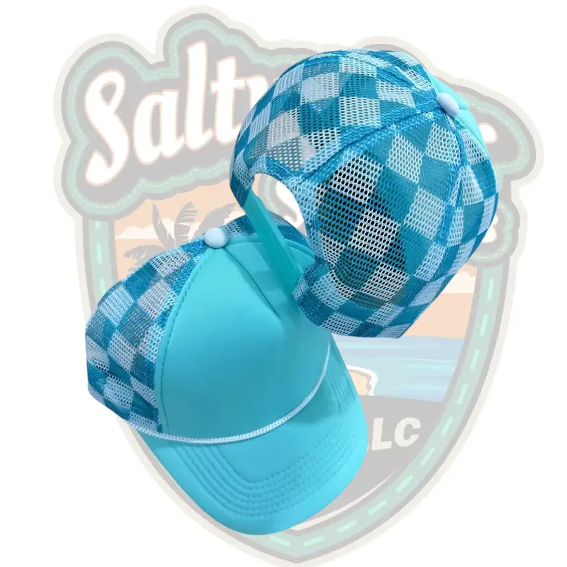 Saltwater Stitches Hat Co LLC - Wholesale Trucker Hat - Women's - Checkered Mesh hats2
