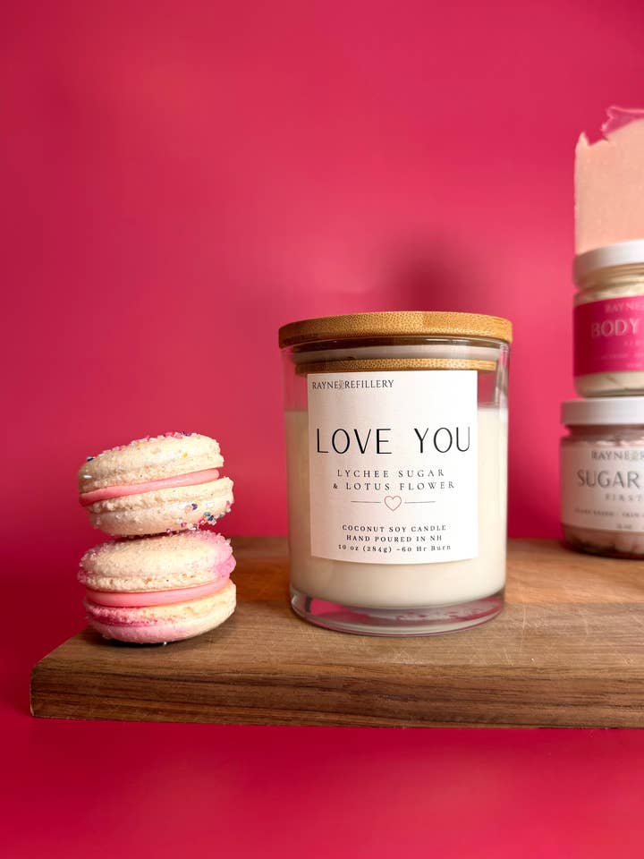Love You - Coconut Soy Wax Candle - Valentine's Collection for wholesale by Rayne Refillery