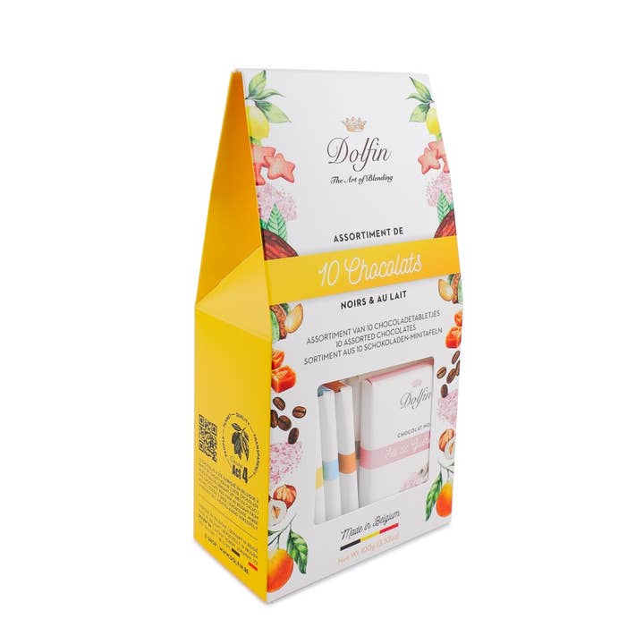 Dolfin - Wholesale Chocolate box - Assortments of 10 tablets 10g mixed milk and dark chocolate1