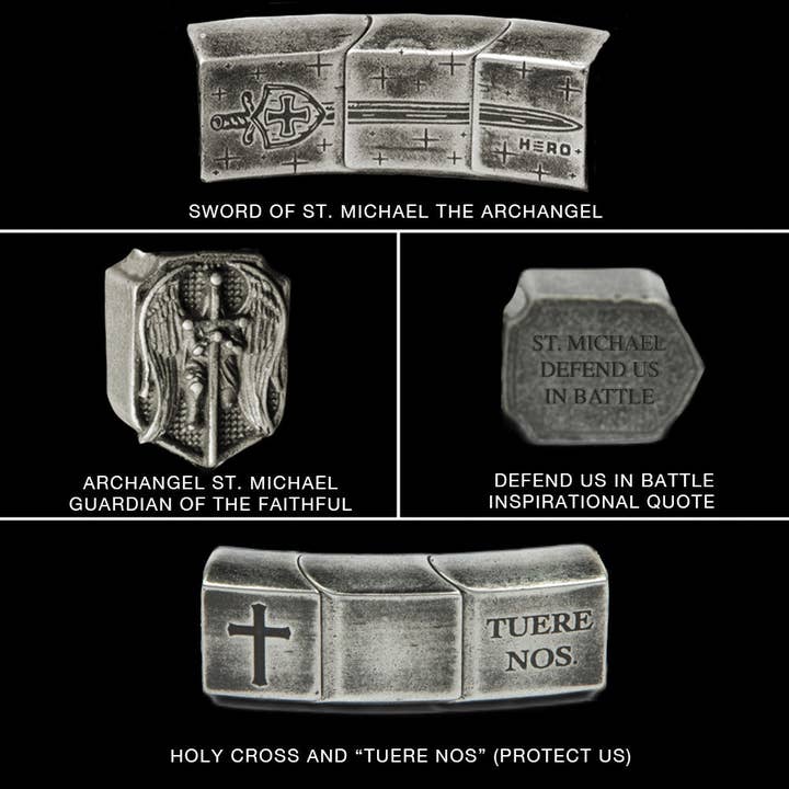 The Hero Company - Wholesale Link & Chain Bracelet - The Hero Company- Saint Michael Defend Us Bracelet - Helps Pair Veterans With A Service Dog Or Shelter Dog -Faire