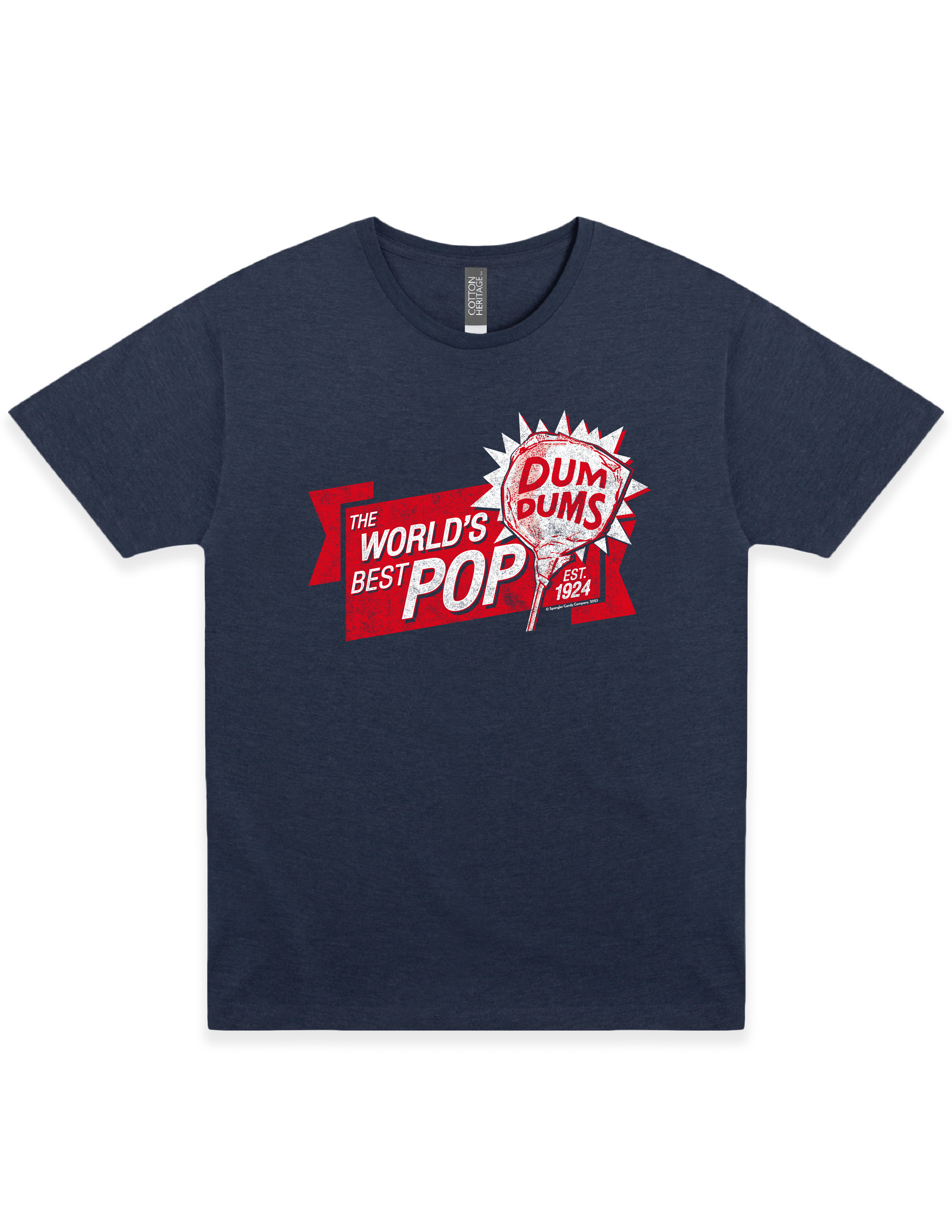 Heather Navy Dum Dums®  The World's Best Pop Tee for wholesale on Faire0