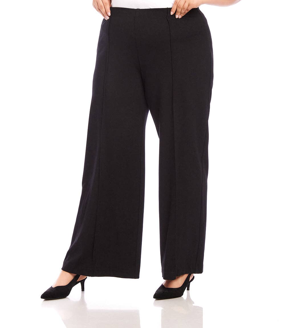 Black Plus Size Luna Wide Leg Pants for wholesale on Faire1