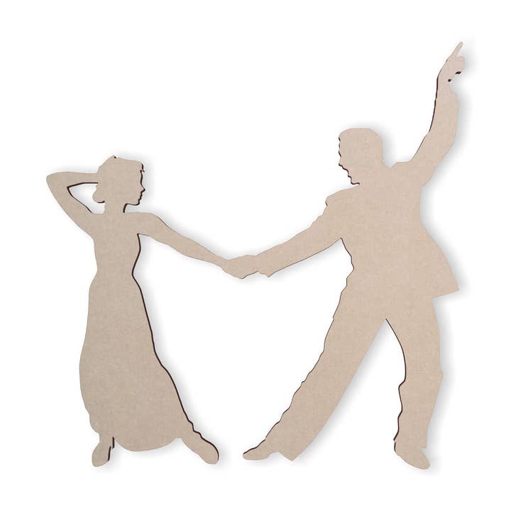 Dansende man en vrouw in houten vorm - houten uitsparing voor wholesale door Jess and Jessica