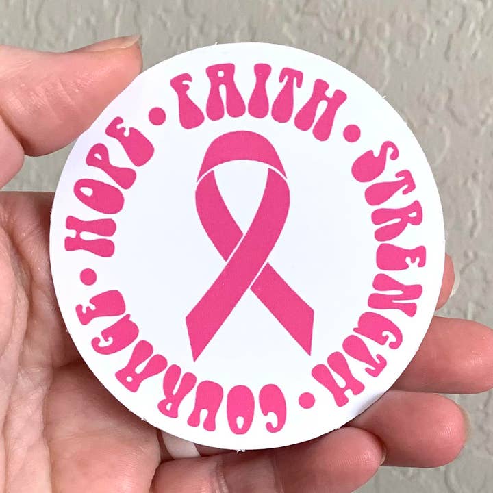 Força da Fé Esperança - Autocolantes/Íman do Cancro da Mama por atacado de Oily Graphic Creations