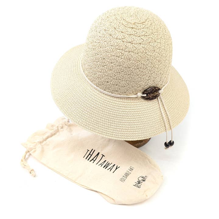 Chapeau Cloche Pliable en Fibre de Coco (57cm) - Naturel pour la vente par Black Ginger