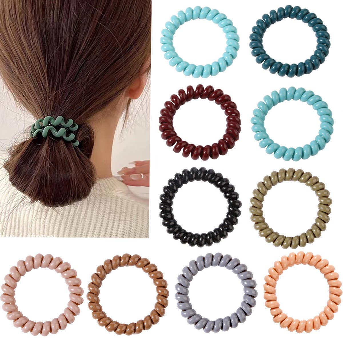 NINEXIS - Wholesale Hair Tie - CWAHA1108_Simple Phone Line Hair Tie  35